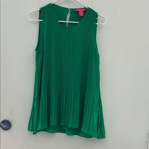 Catherine Malandrino Vibrant Green Pleated Blouse